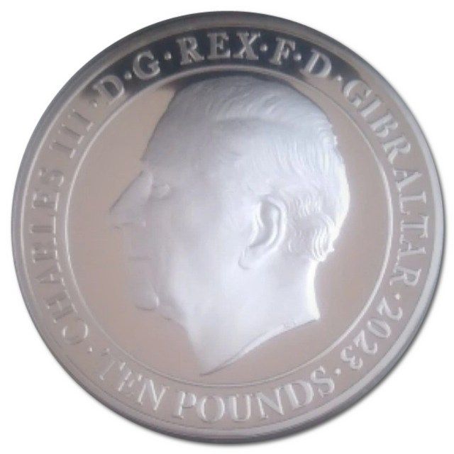 Gibraltar 10 Pounds - Charles III Westminster Abbey obverse