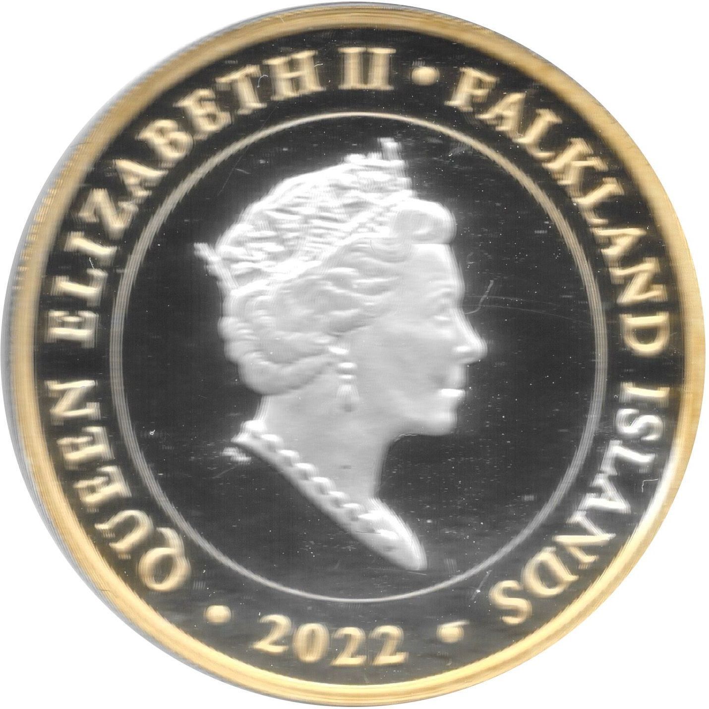 Falkland Islands 2 Pounds - Elizabeth II Liberation; Silver obverse