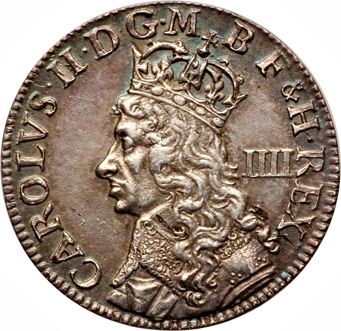 4 Pence - Charles II Milled issue obverse