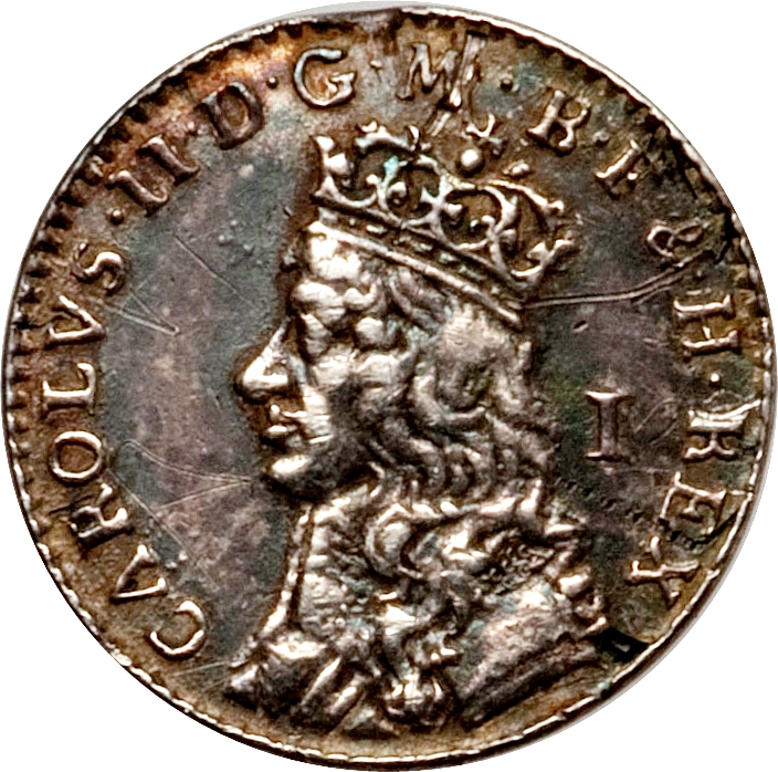 1 Penny - Charles II 2nd bust; Milled coinage obverse