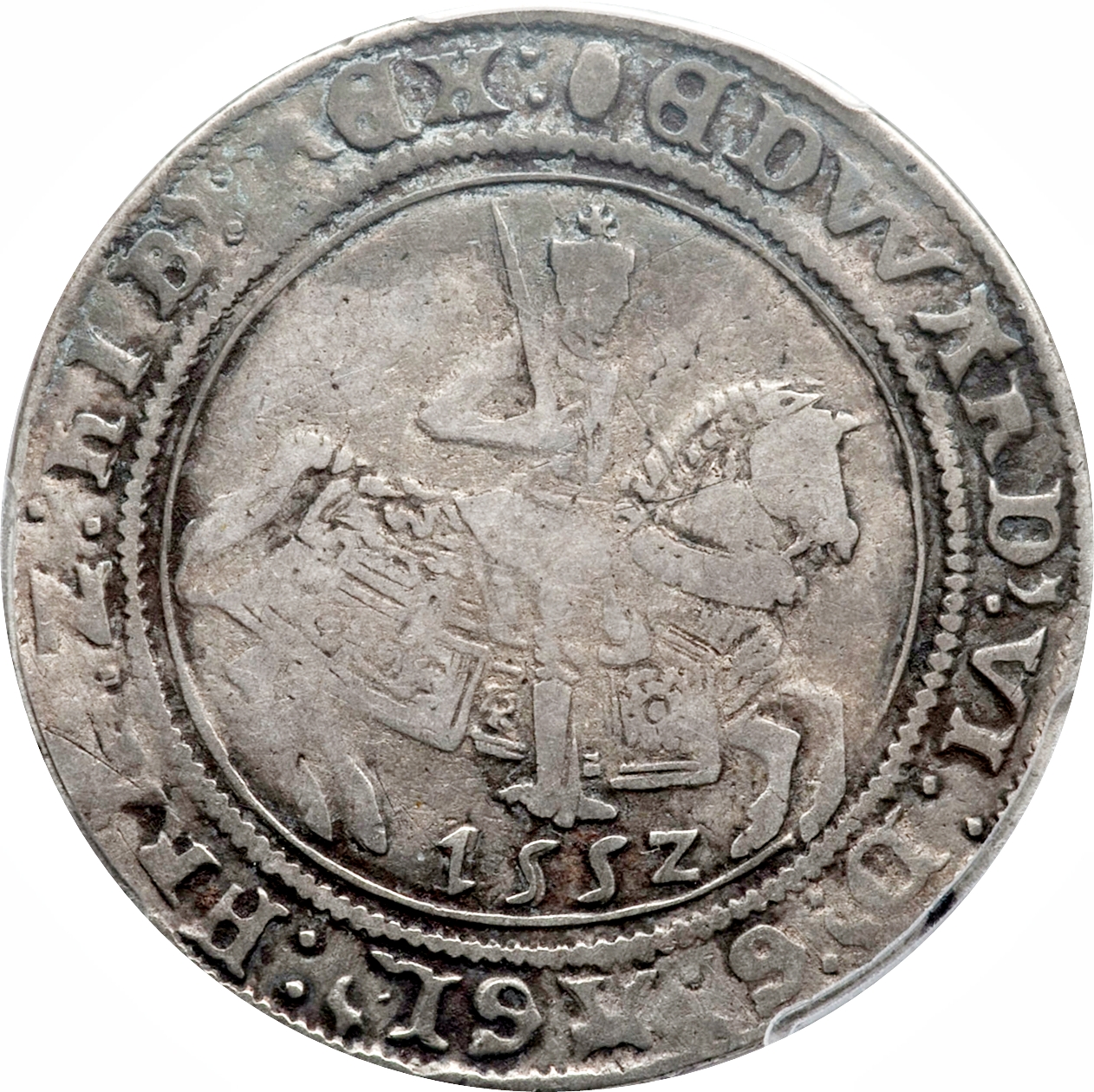 ½ Crown - Edward VI Fine Silver issue; without plume obverse
