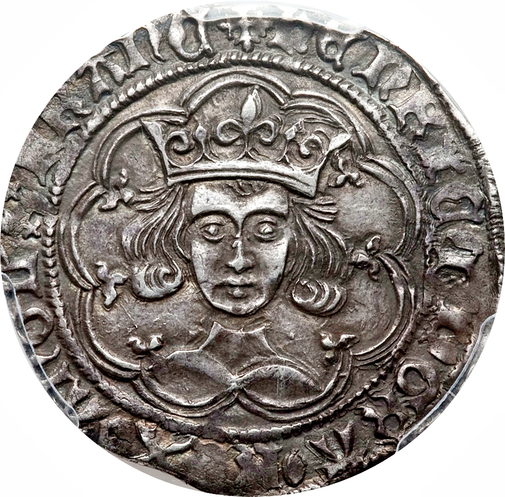 1 Groat - Henry VI Pinecone-mascle issue; Calais obverse