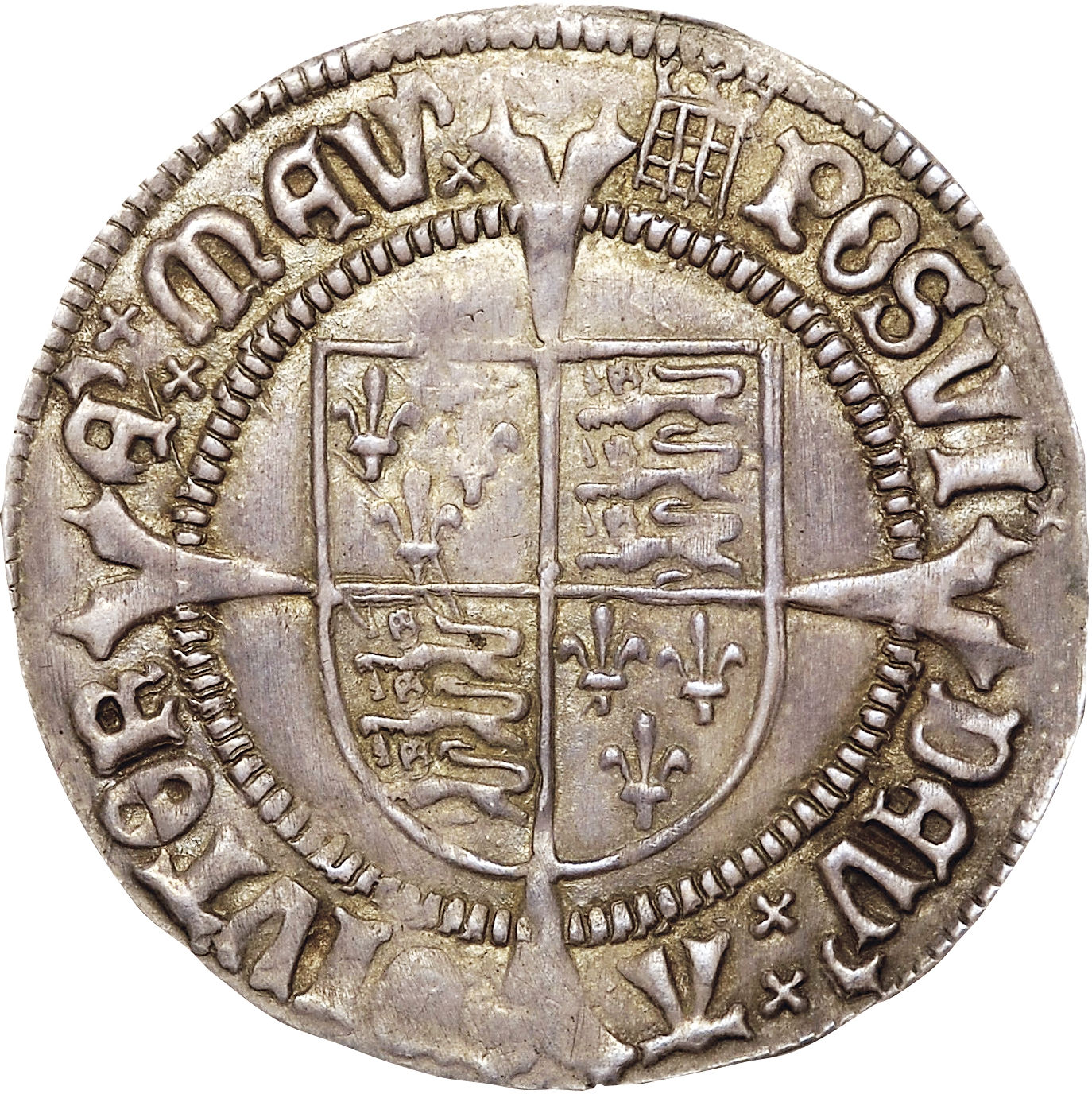 1 Groat - Henry VIII 1st coinage; Henry VII portrait