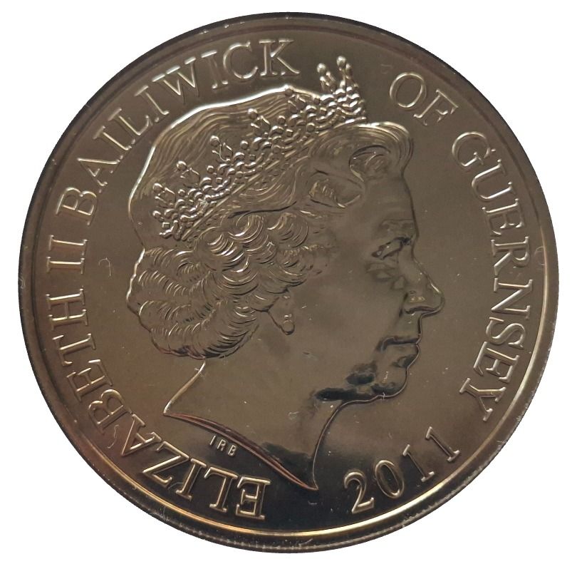 Guernsey 5 Pounds - Elizabeth II Royal Wedding obverse