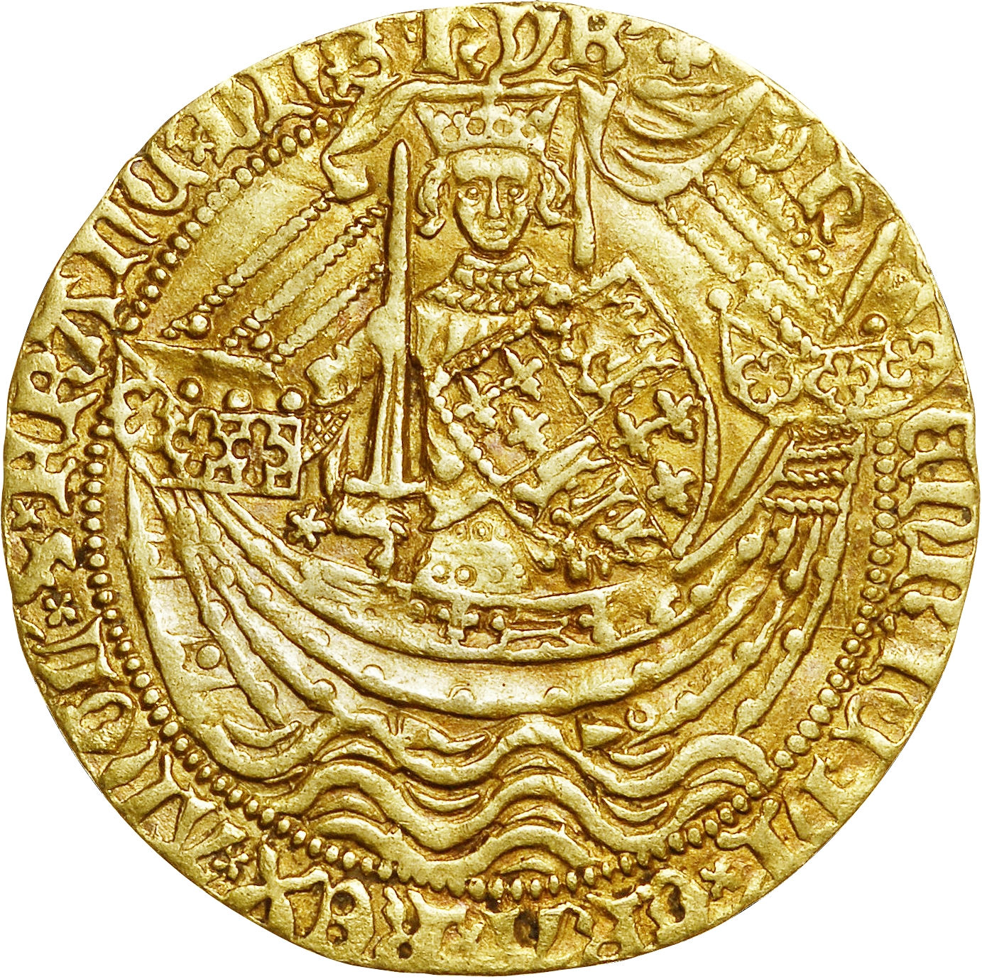 1 Noble - Henry V class C obverse