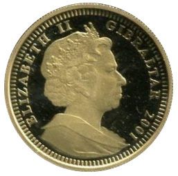 Gibraltar ⅕ Crown - Elizabeth II The Earth obverse