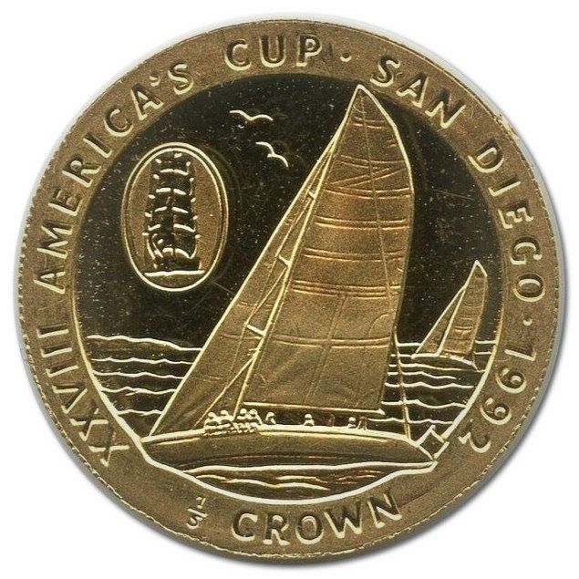 Isle of Man ⅕ Crown - Elizabeth II America's Cup - San Diego