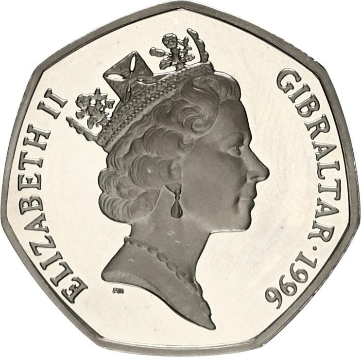 Gibraltar 50 Pence - Elizabeth II Christmas obverse