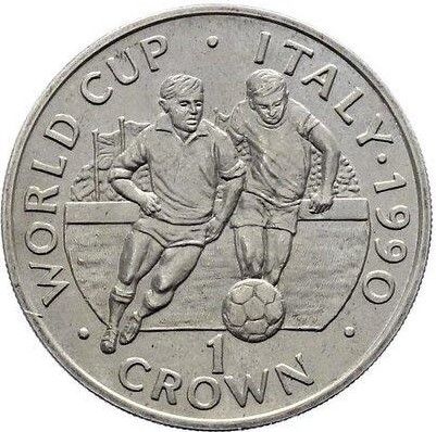 Gibraltar 1 Crown - Elizabeth II World Cup - Two players reverse