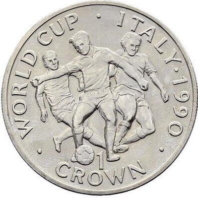 Gibraltar 1 Crown - Elizabeth II World Cup - Three players reverse