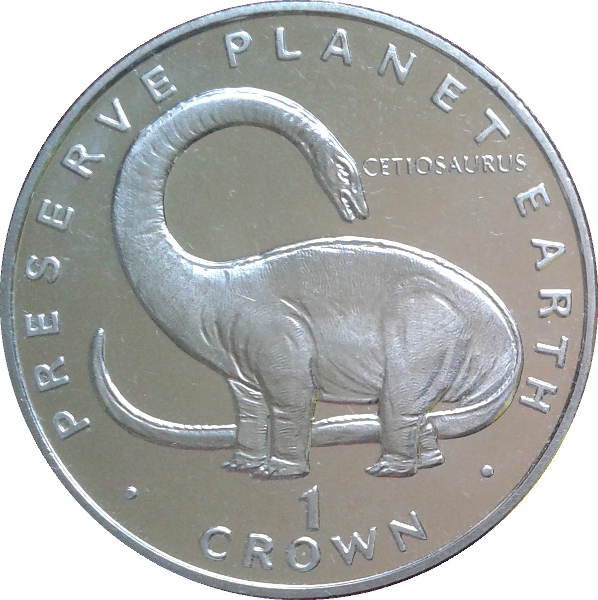 Gibraltar 1 Crown - Elizabeth II Cetiosaurus