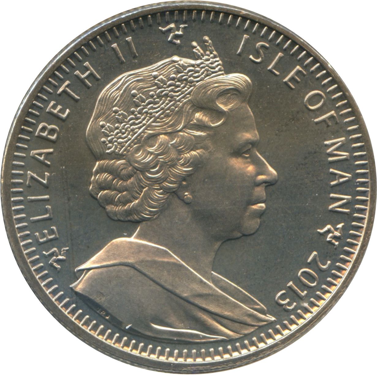 Isle of Man 1 Crown - Elizabeth II The Luge obverse