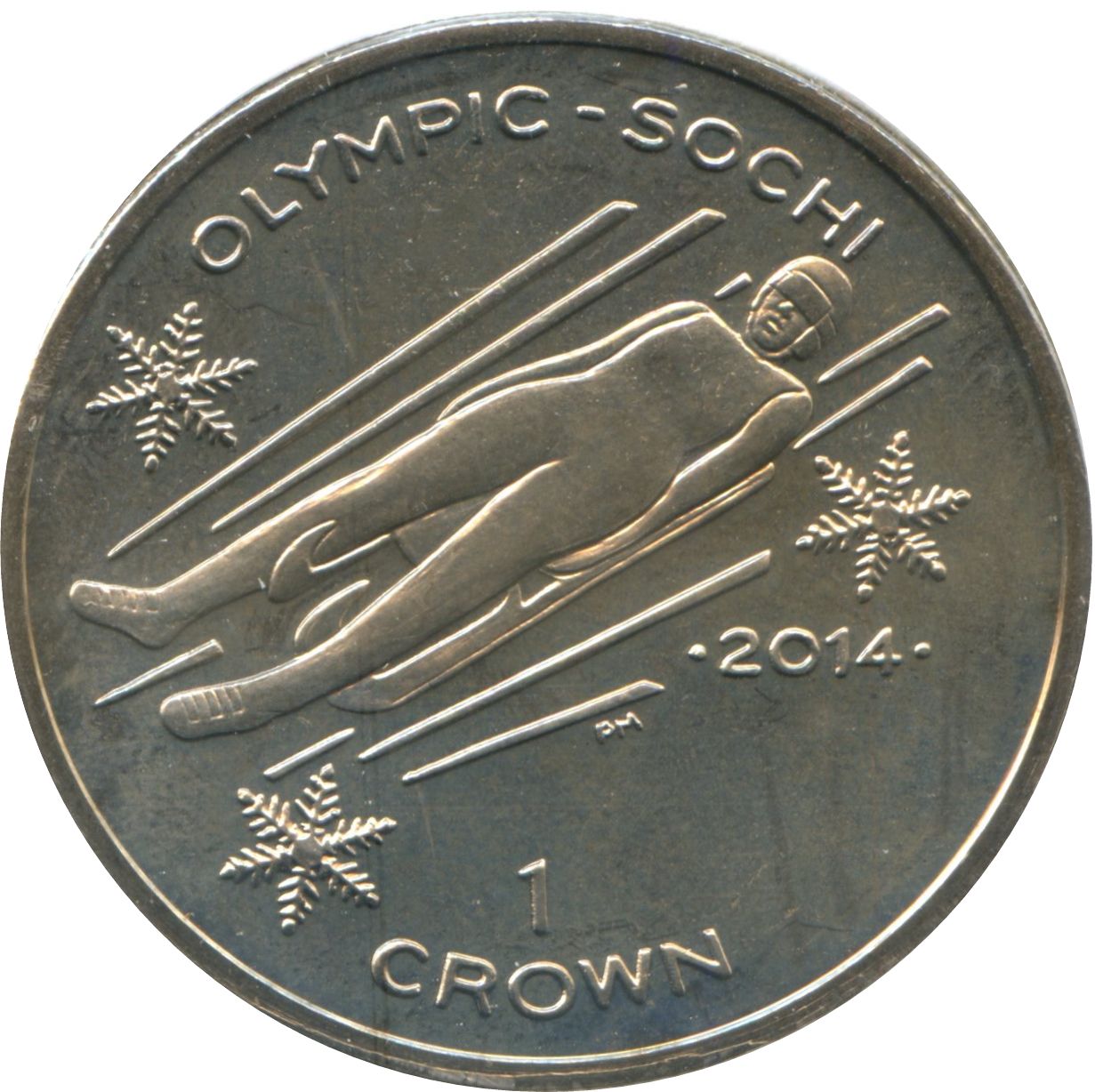 Isle of Man 1 Crown - Elizabeth II The Luge reverse