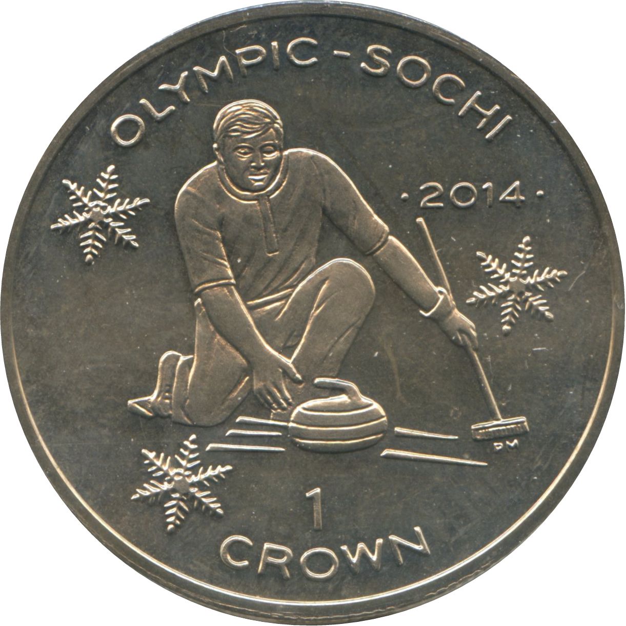 Isle of Man 1 Crown - Elizabeth II Curling