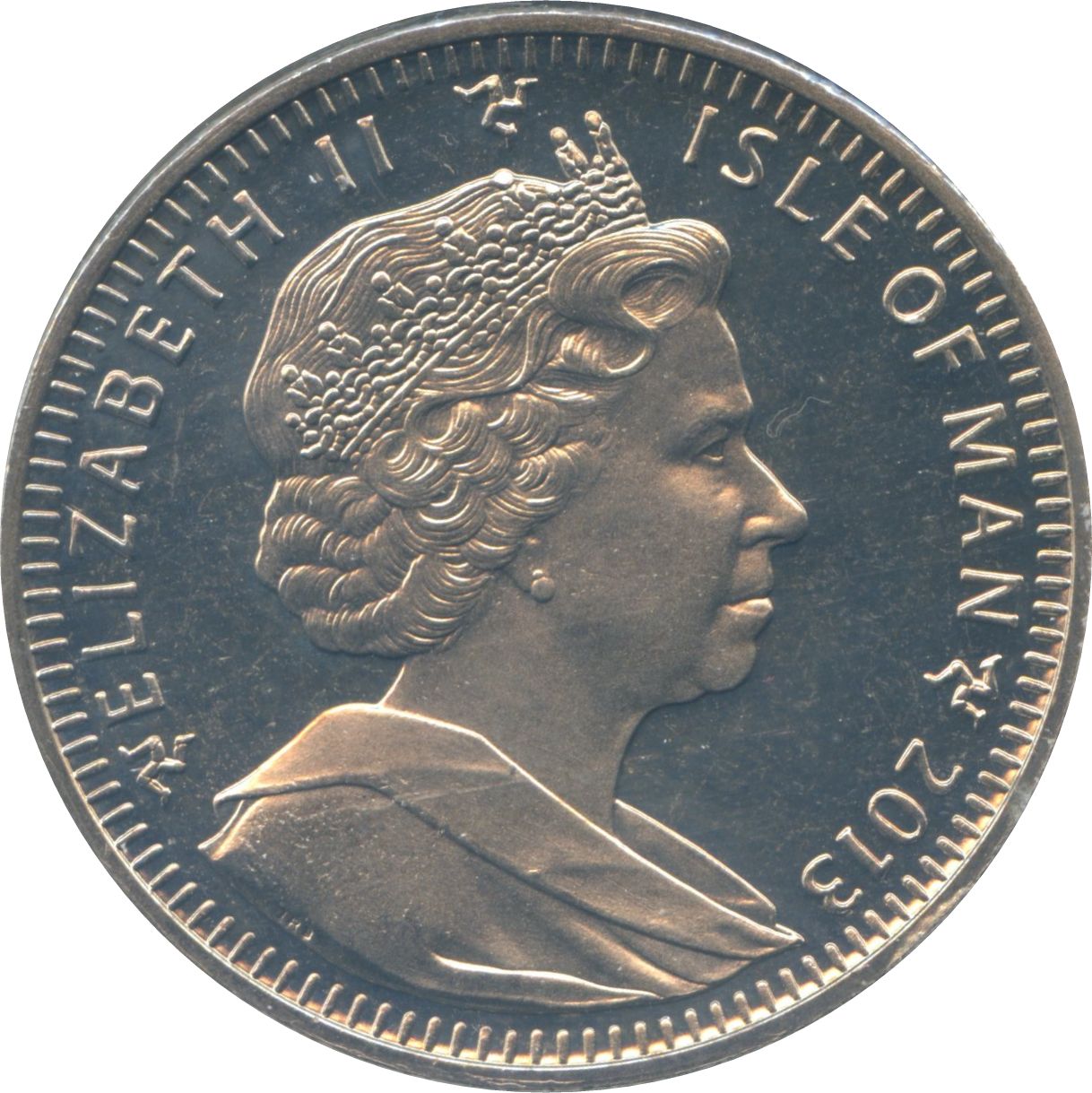Isle of Man 1 Crown - Elizabeth II Alpine Skiing obverse