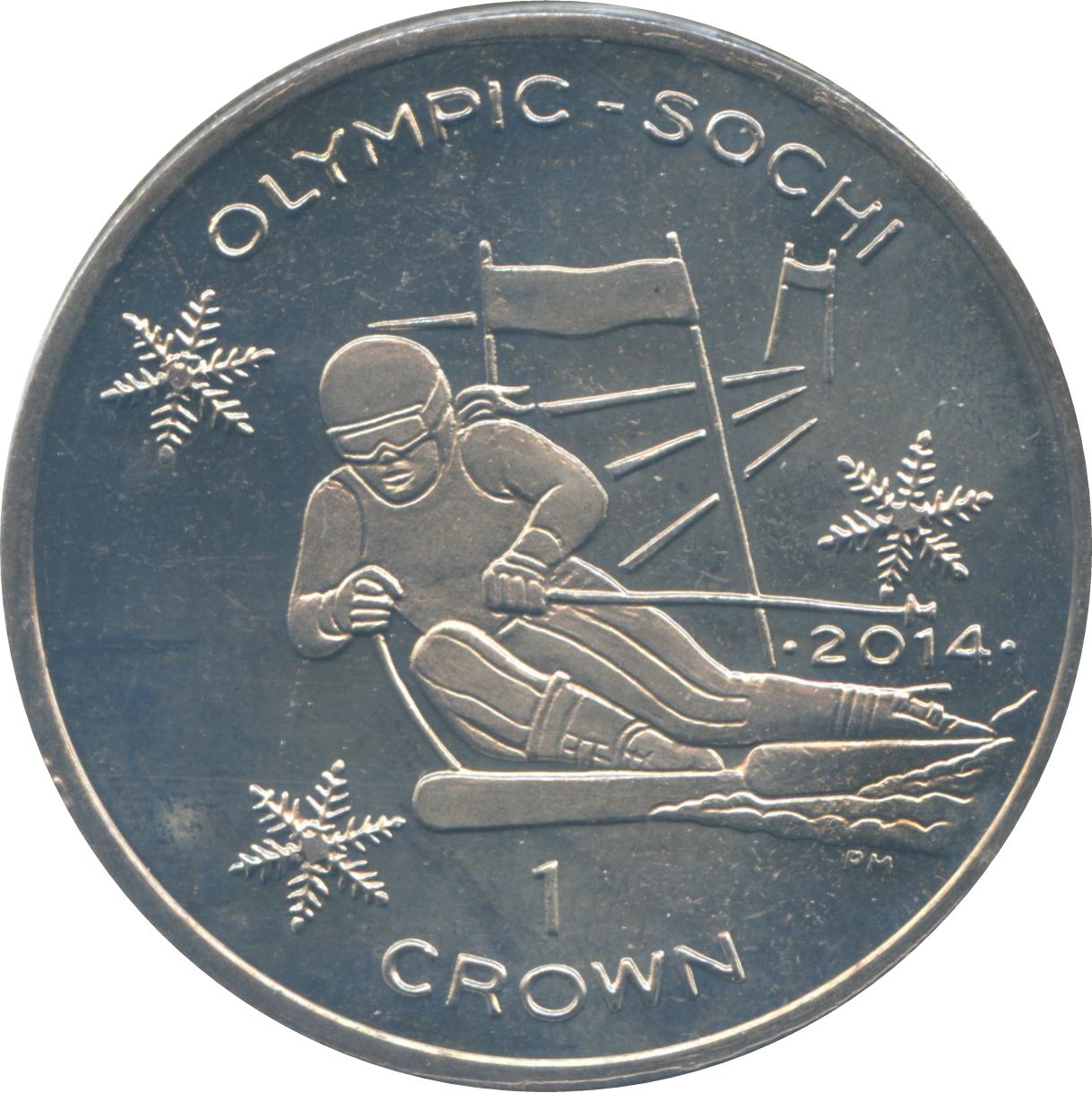 Isle of Man 1 Crown - Elizabeth II Alpine Skiing