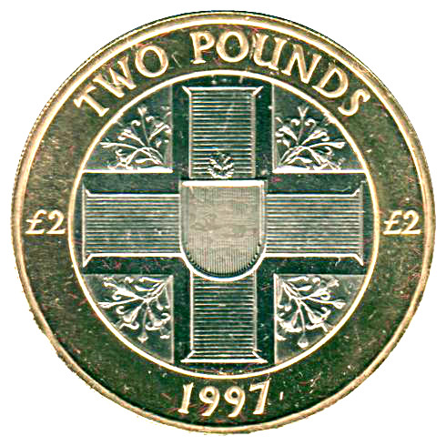 Guernsey 2 Pounds - Elizabeth II 3rd portrait reverse