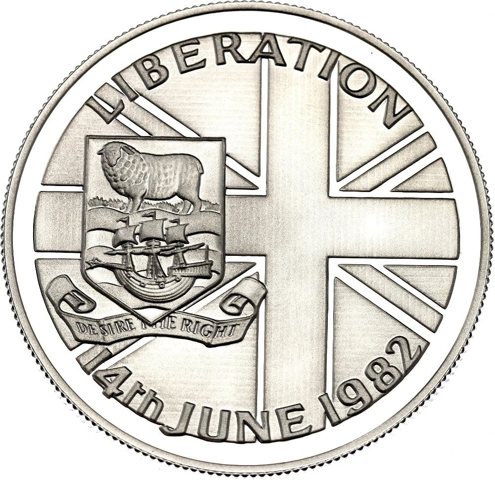 Falkland Islands 50 Pence - Elizabeth II Liberation; Silver Proof Issue reverse