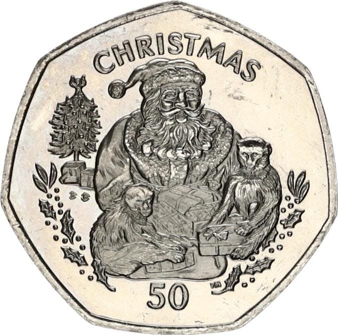 Gibraltar 50 Pence - Elizabeth II Christmas