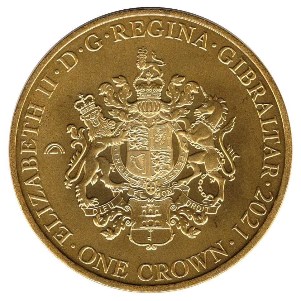 Gibraltar 1 Crown - Elizabeth II The Legacy; Humanium Metal obverse