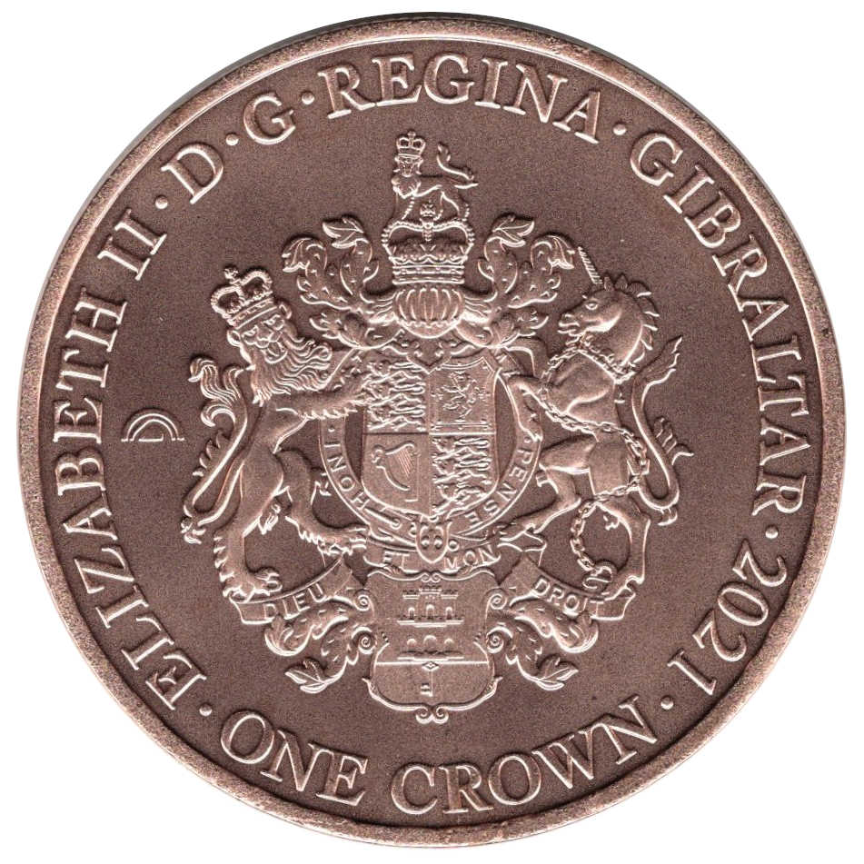 Gibraltar 1 Crown - Elizabeth II Diana Remembered; Humanium Metal obverse
