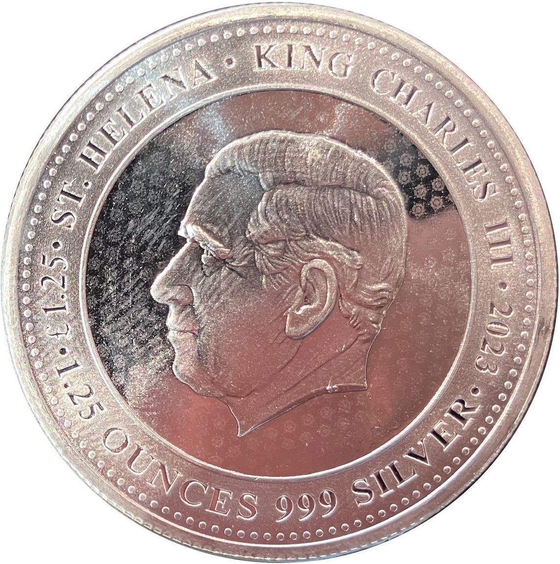 Saint Helena 1.25 Pounds - Charles III Queen Victoria Shield obverse