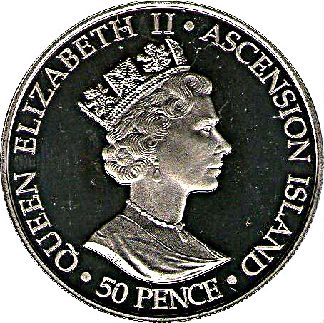 Ascension Island 50 Pence - Elizabeth II Coronation Jubilee obverse