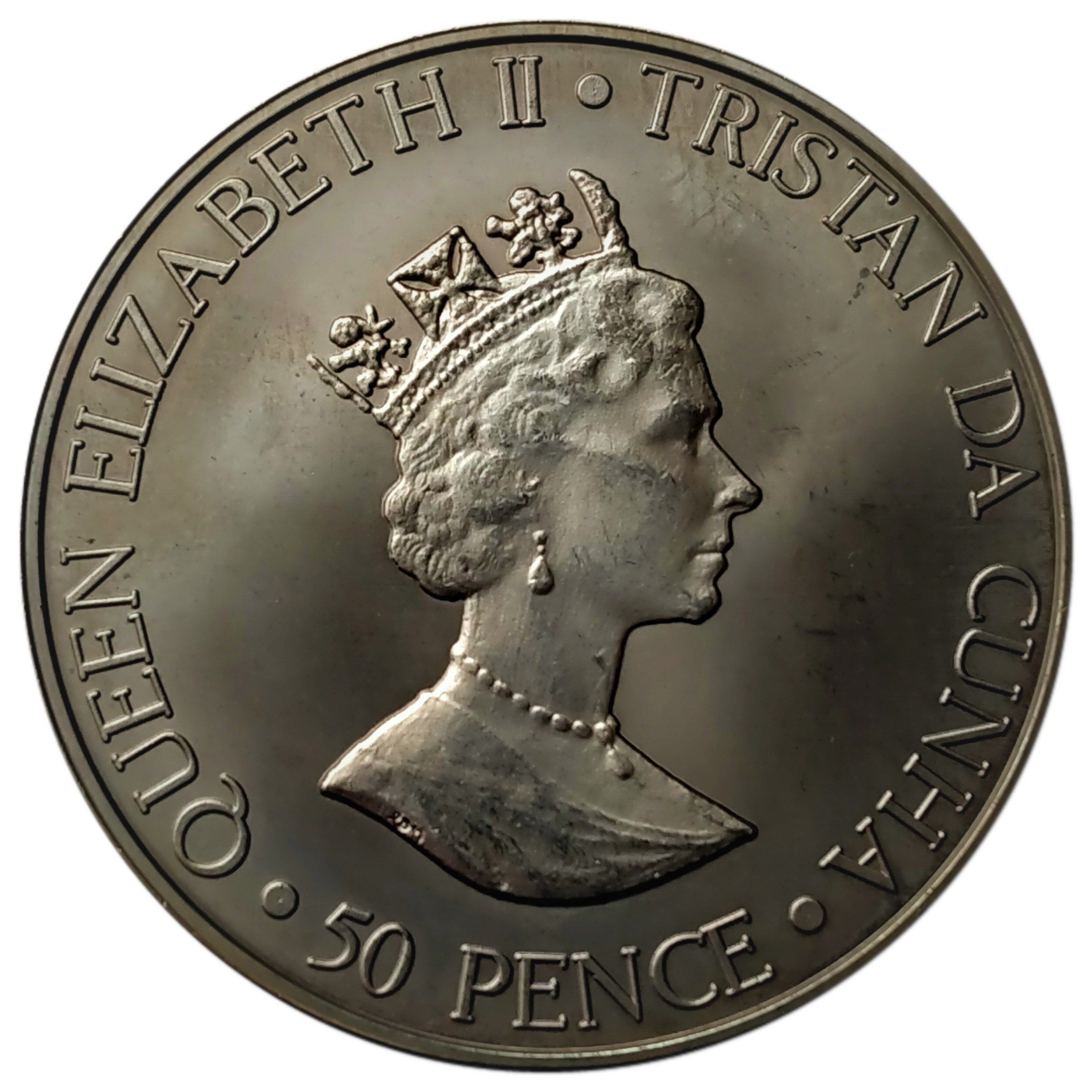 Tristan da Cunha 50 Pence - Elizabeth II Princess Anne obverse