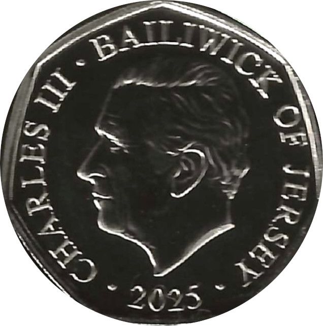 Jersey 50 Pence - Charles III The Loch Ness Monster obverse