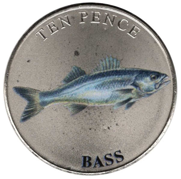 Guernsey 10 Pence - Charles III Bass; Colourised
