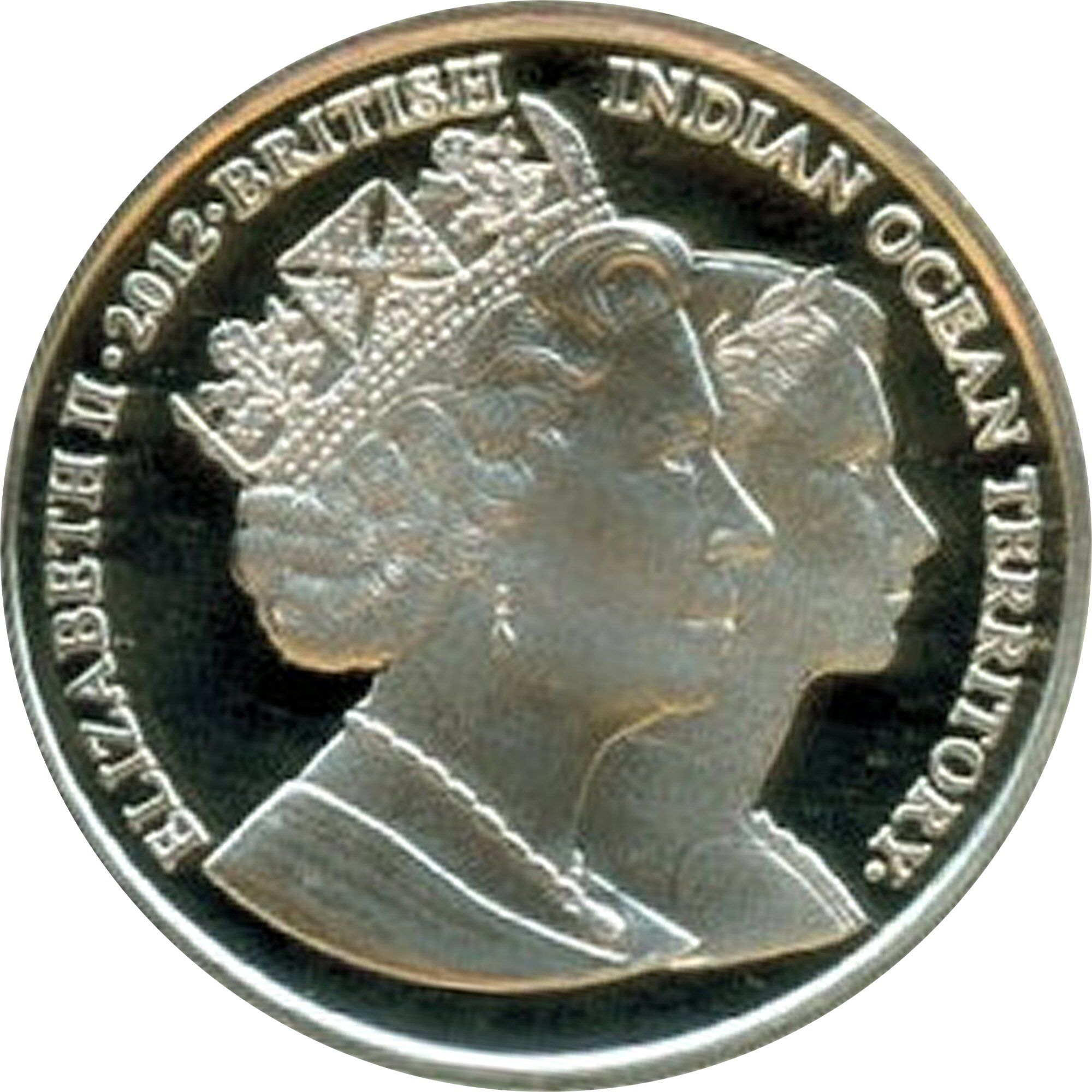 British Indian Ocean Territory 2 Pounds - Elizabeth II The Queen Mother; Silver obverse