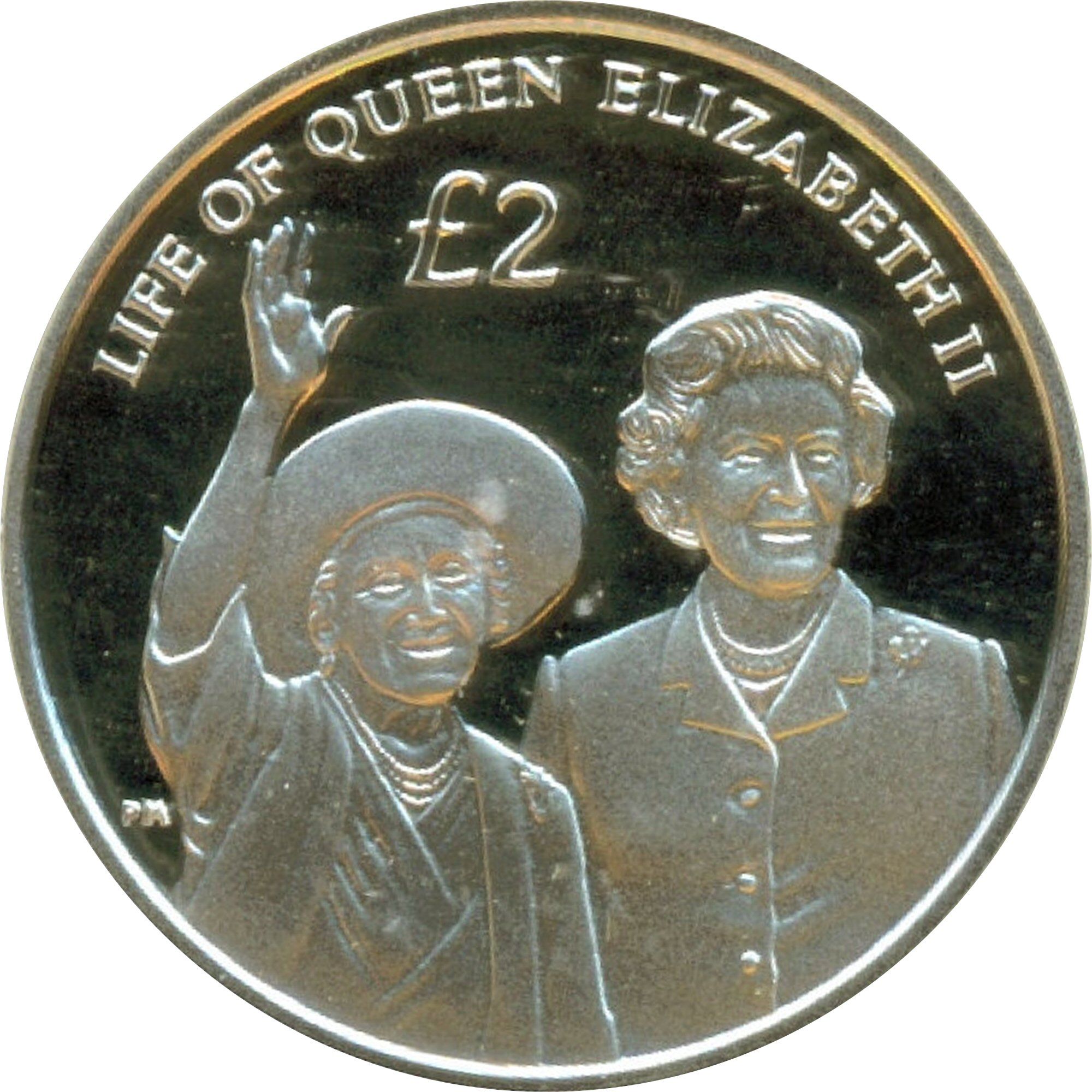 British Indian Ocean Territory 2 Pounds - Elizabeth II The Queen Mother; Silver