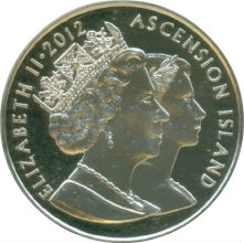 Ascension Island 2 Pounds - Elizabeth II Nursing Prince Charles; Silver Proof Issue obverse
