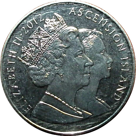 Ascension Island 2 Pounds - Elizabeth II Diamond Jubilee; Silver Proof Issue obverse