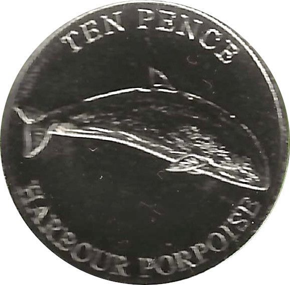 Guernsey 10 Pence - Charles III Harbour Porpoise