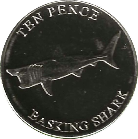 Guernsey 10 Pence - Charles III Basking Shark