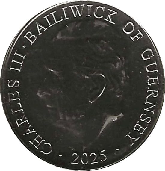 Guernsey 10 Pence - Charles III Bottlenose Dolphin obverse