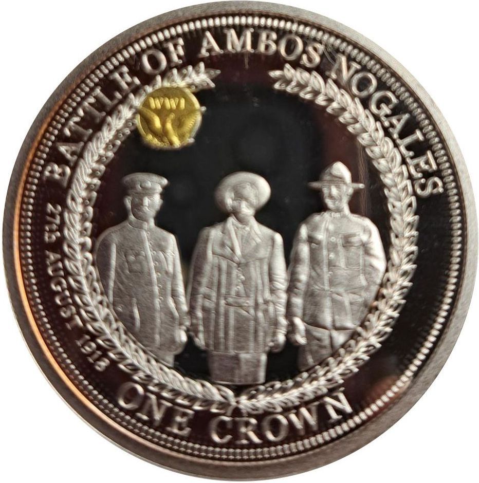 Tristan da Cunha 1 Crown - Elizabeth II 100th Anniversary U.S. In WWI; Battle of Ambos Nogales