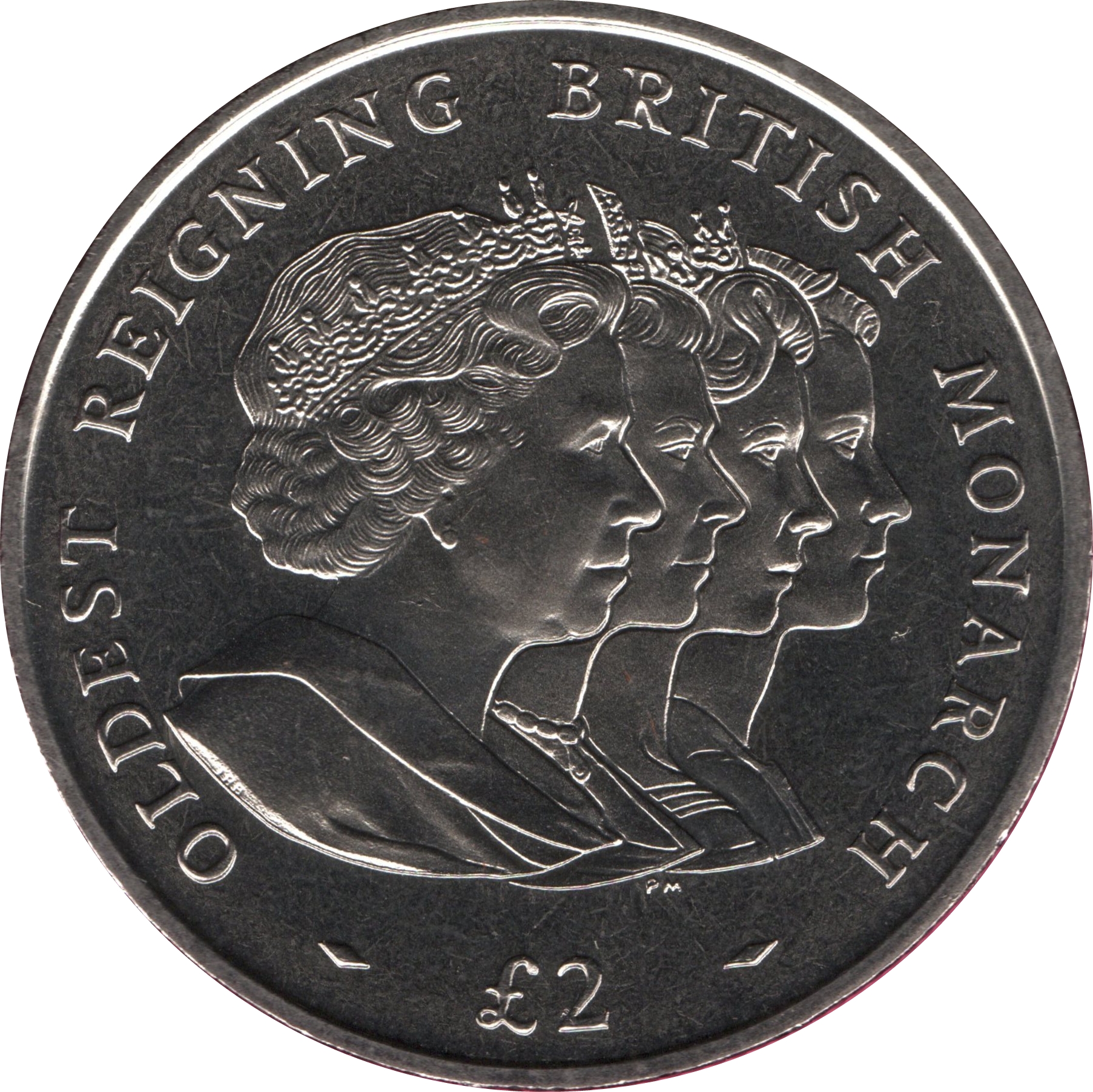 South Georgia and the South Sandwich Islands 2 Pounds - Elizabeth II Oldest Reigning Monarch