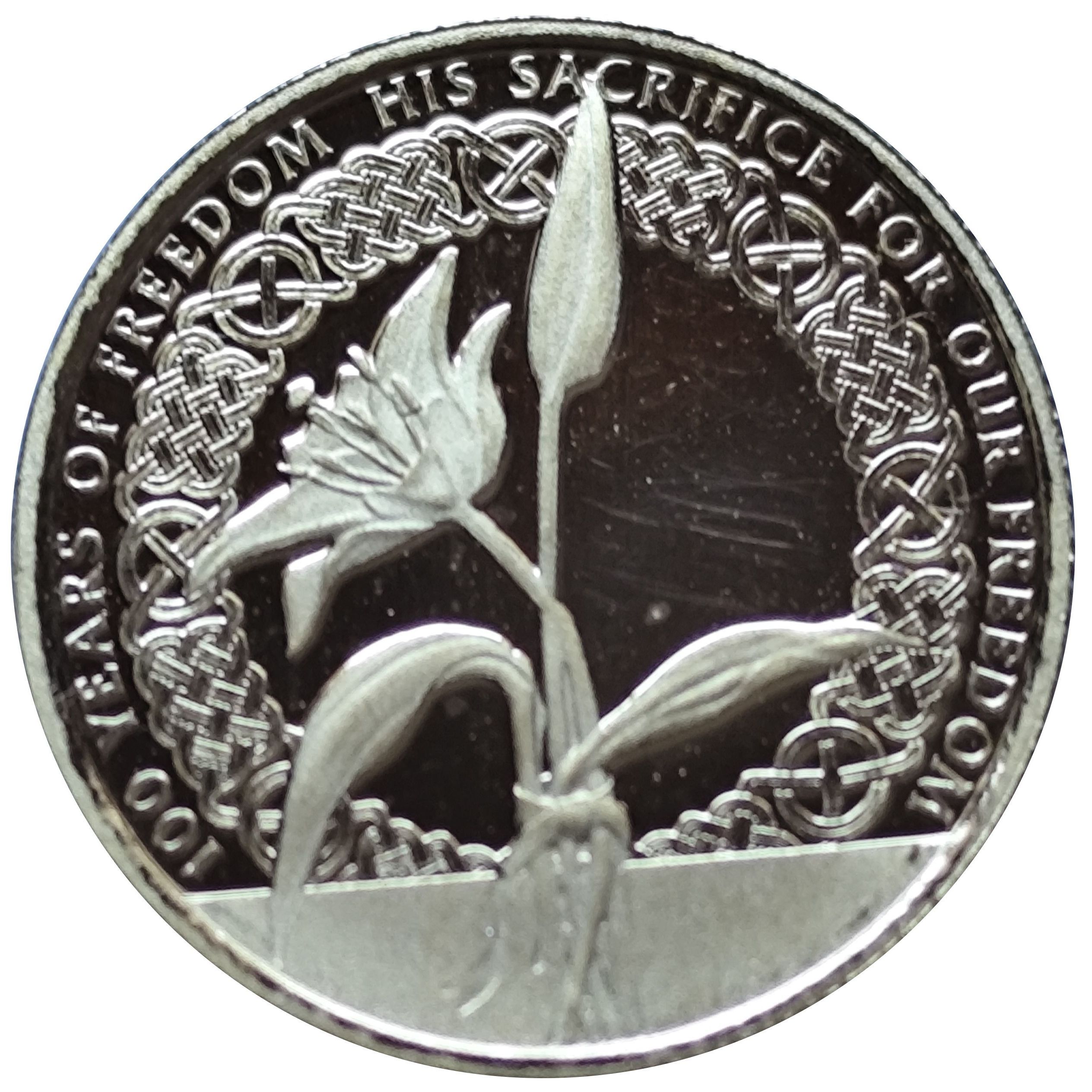 Gibraltar ⅒ Crown Irish Free State - Flower reverse