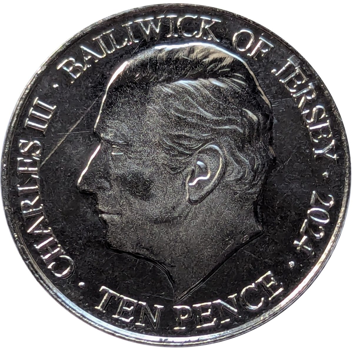 Jersey 10 Pence - Charles III King William II obverse