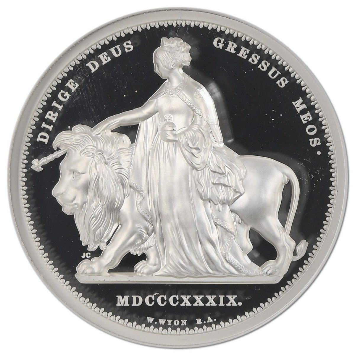 Alderney 5 Pounds - Charles III Una and the Lion reverse