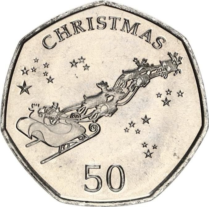 Gibraltar 50 Pence - Elizabeth II Christmas