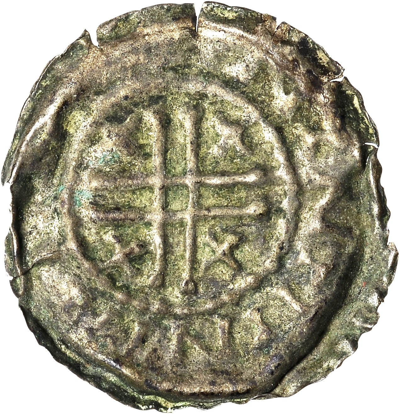 Hiberno-Norse Dublin 1 Penny Bracteate Anonymous Voided cross obverse