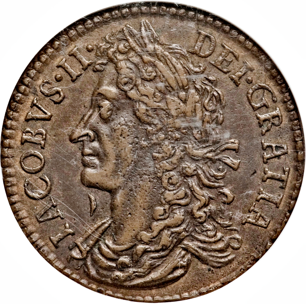 Ireland 30 Pence - James II Gun Money Large Coinage obverse