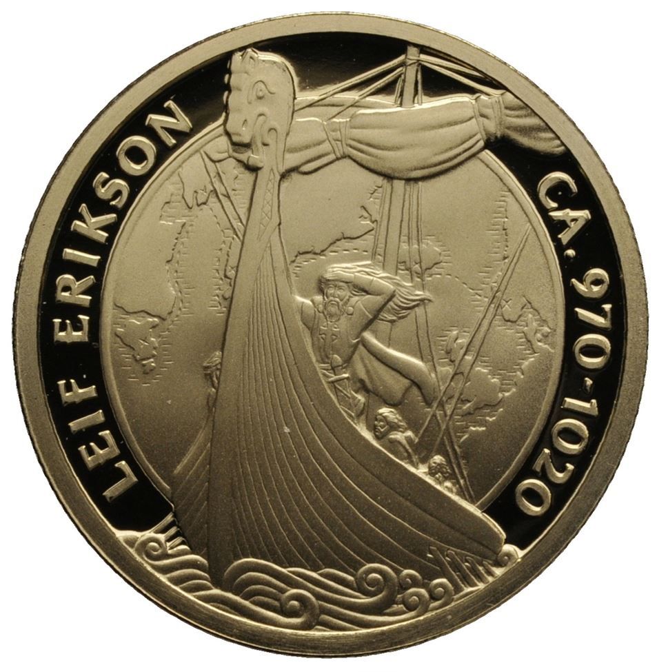 Isle of Man 2 Crowns - Elizabeth II Leif Erikson