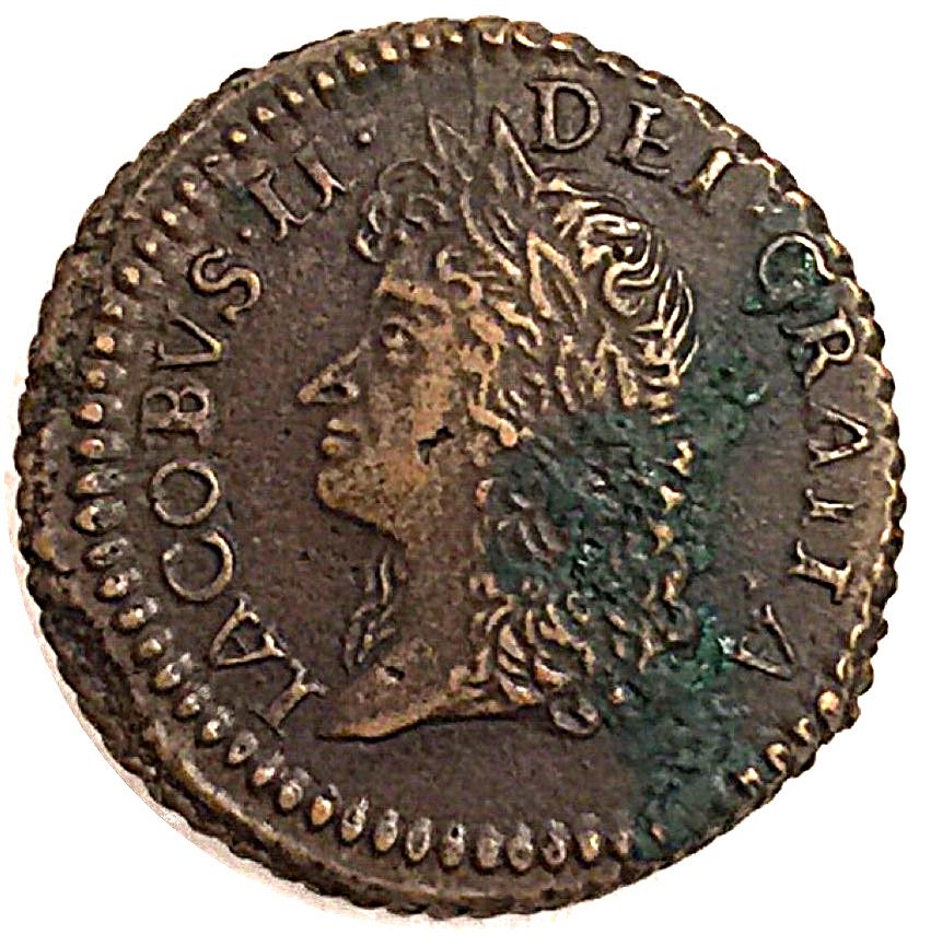 Ireland 12 Pence/ Shilling - James II Gun Money Small Coinage obverse
