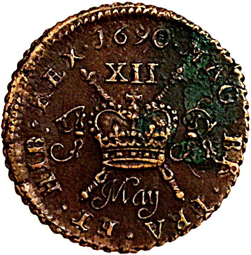 Ireland 12 Pence/ Shilling - James II Gun Money Small Coinage reverse