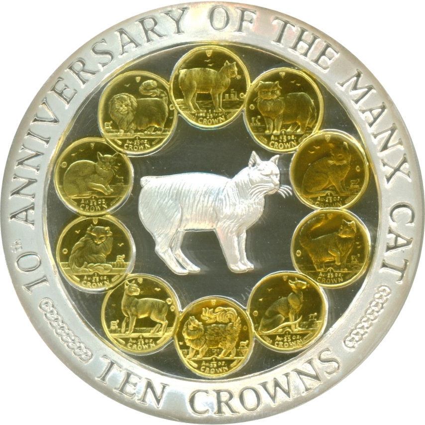 Isle of Man 10 Crowns - Elizabeth II Cat Coinage
