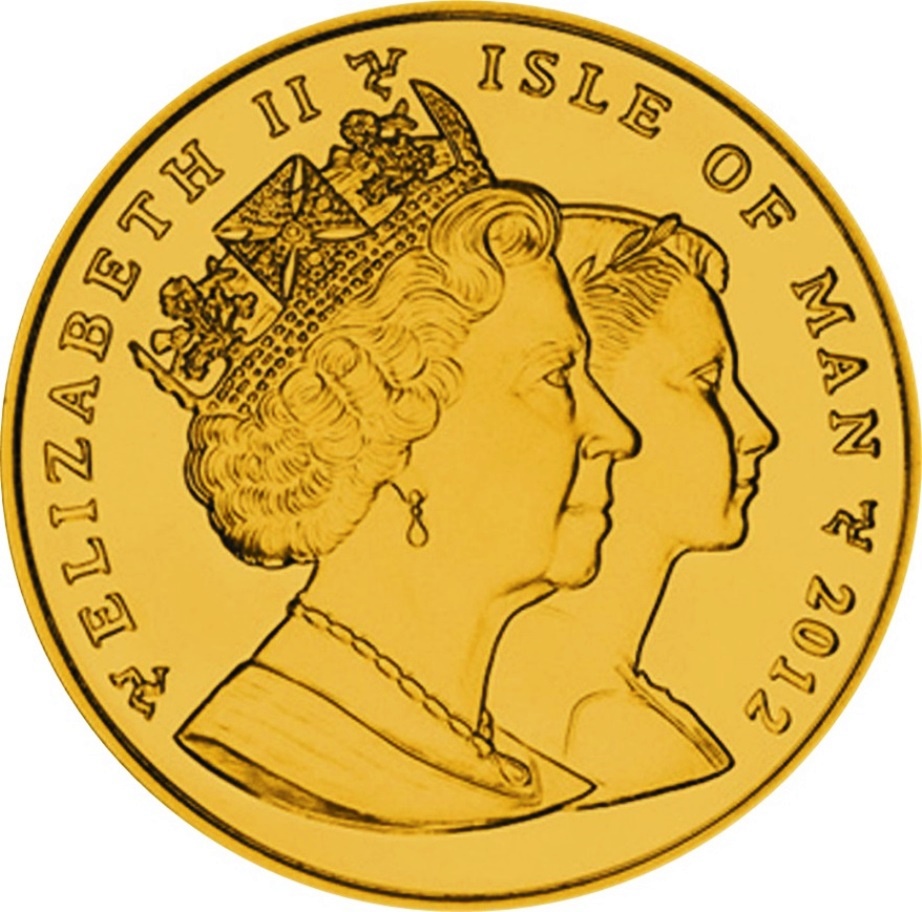 Isle of Man 1/25 Crown - Elizabeth II Manx Cat obverse